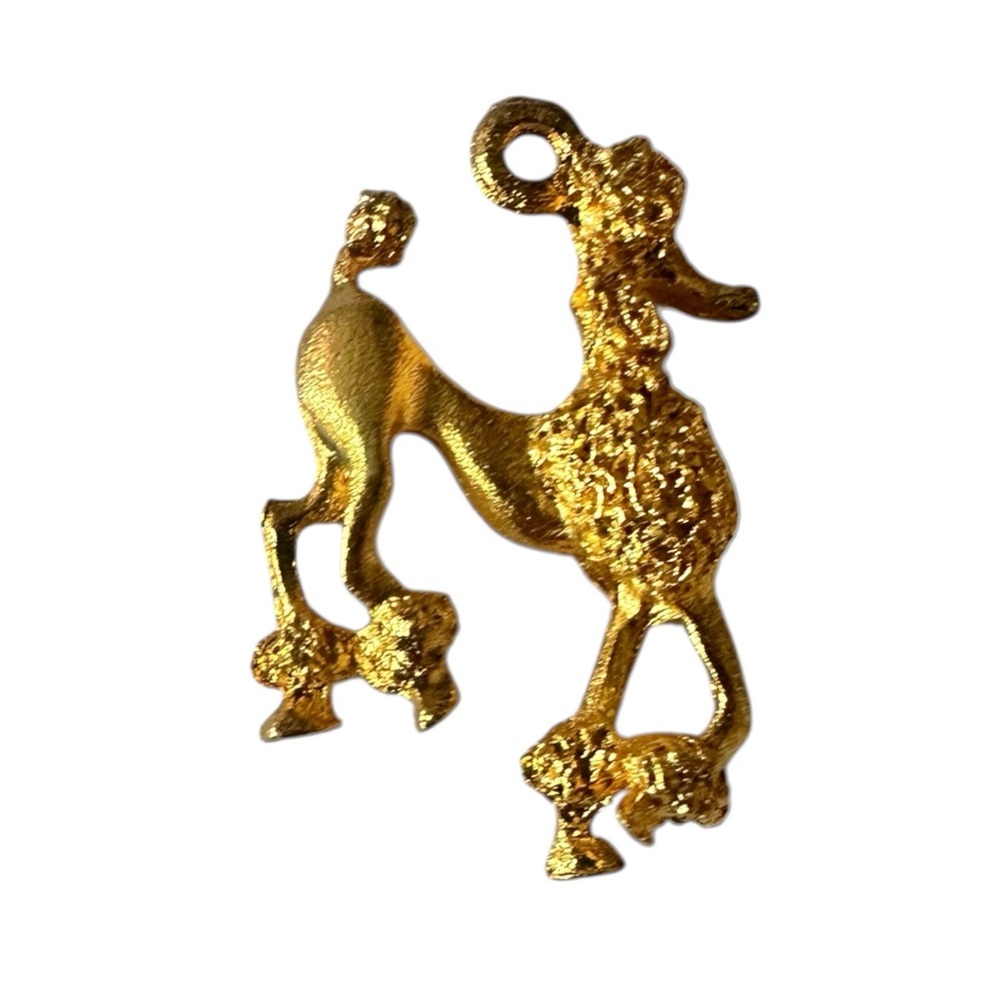Gold Poodle Pendant Charm